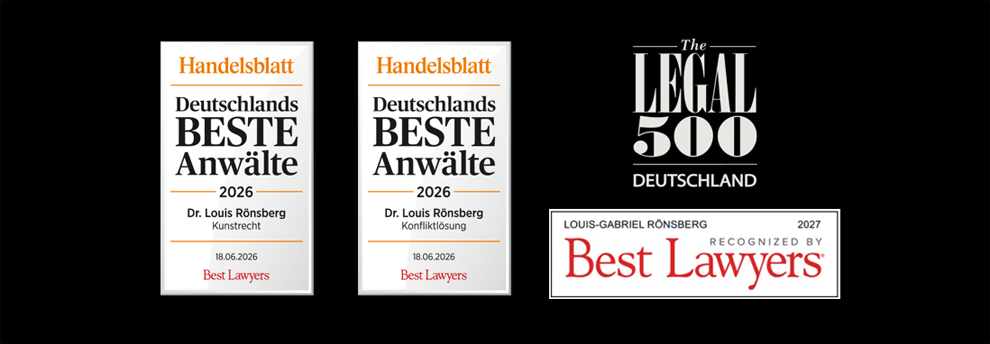 Dr. Louis Rönsberg – German Art Lawyer recognised by Best Lawyers, Handelsblatt and The Legal 500