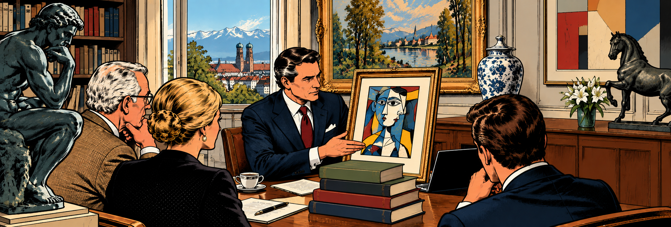 Beratung einer Familie zur Nachfolge einer Kunstsammlung mit Gemälden und Skulpturen